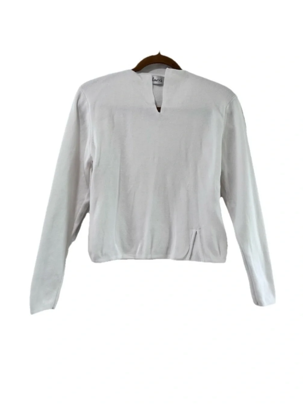 Amore White Knitting Top V-neck White White V-Neck Lightweight Sweater